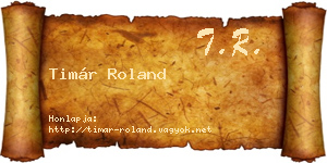 Timár Roland névjegykártya