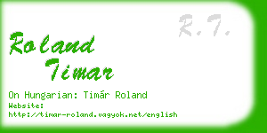 roland timar business card